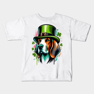 American English Coonhound in Saint Patrick's Day Spirit Kids T-Shirt